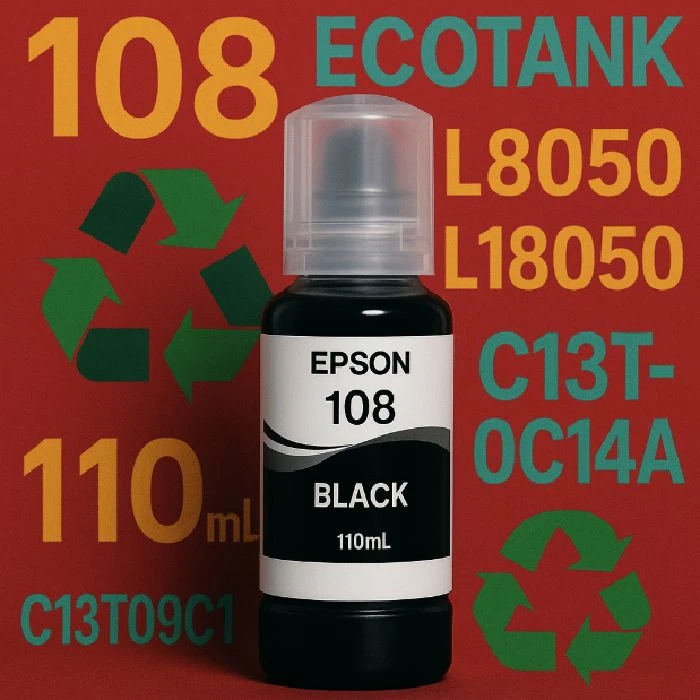 Polnjenje črnila Epson 108 Ecotank plastenka Black 110mL
